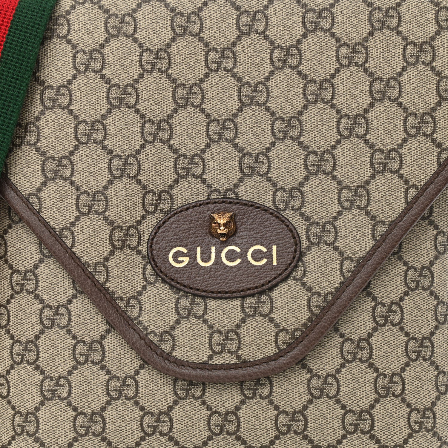 Gucci GG Supreme Monogram Web Medium Neo Vintage Flap Messenger Bag Beige New Acero 8 of 10