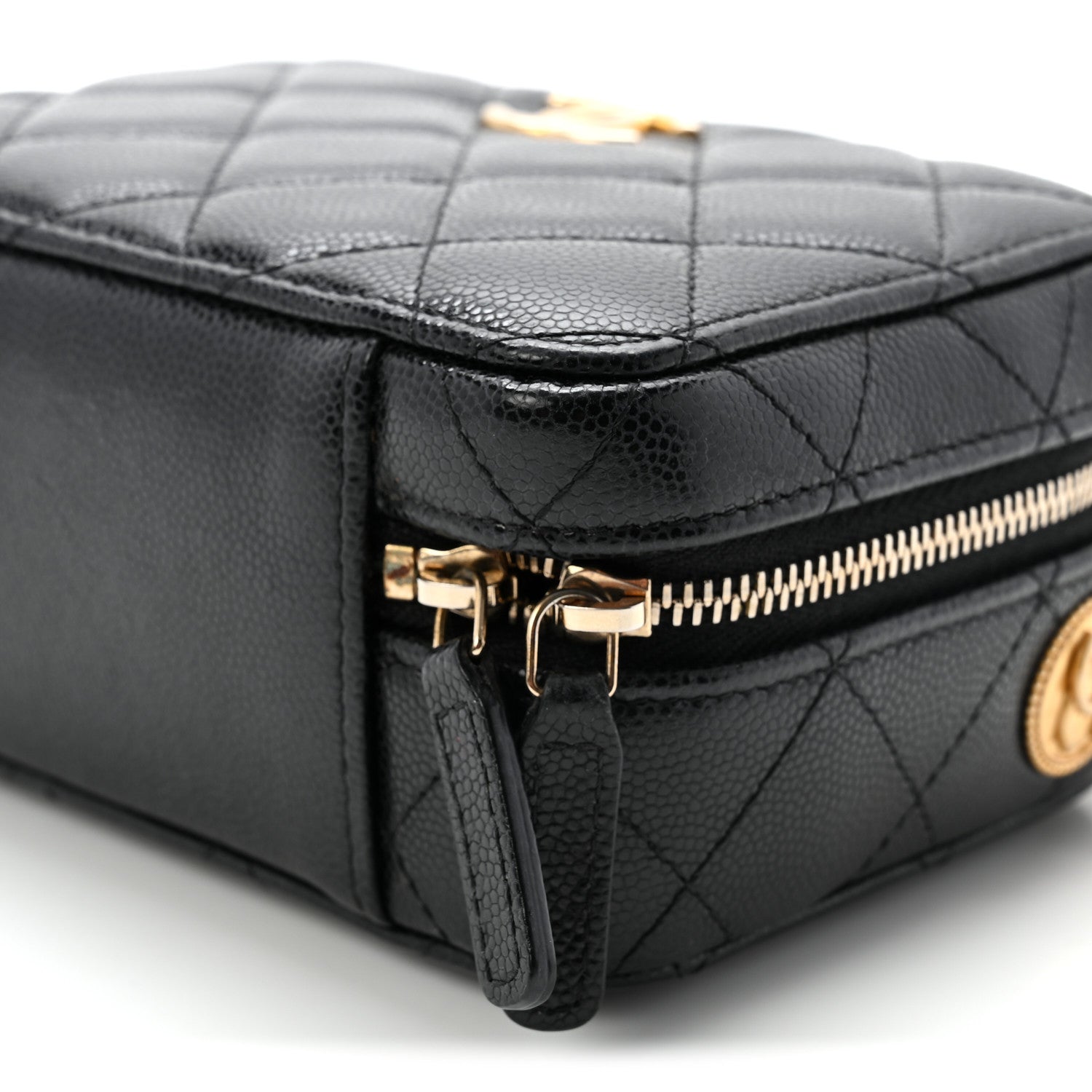 Chanel Caviar Quilted Twist Your Buttons Clutch With Chain Black