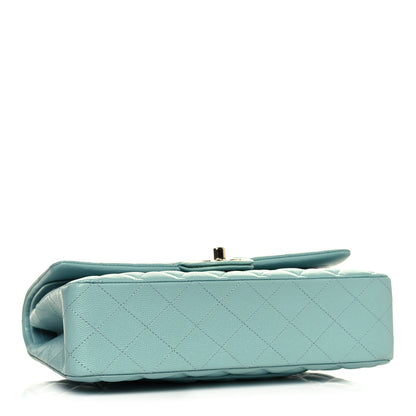 Chanel Caviar Quilted Medium Double Flap Light Blue 4 of 13