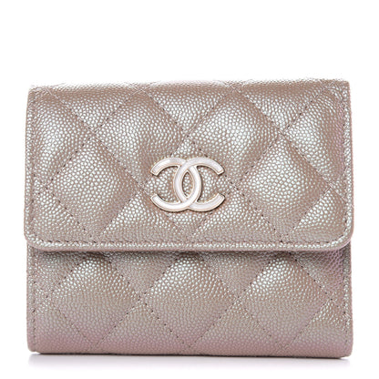Chanel Iridescent Caviar Quilted Small Flap Wallet Beige 1 of 8