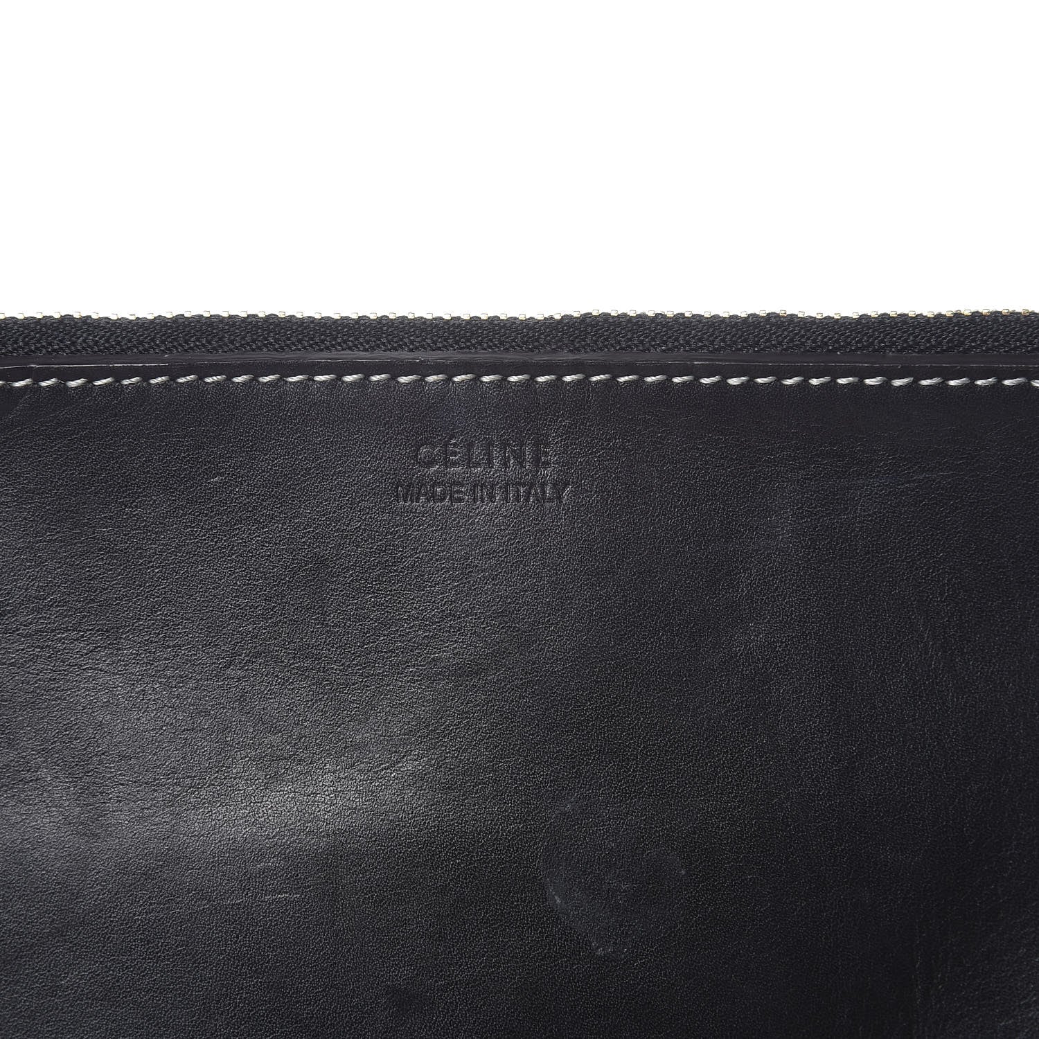 Celine Lambskin Calfskin Band Twisted Cabas Black 6 of 19