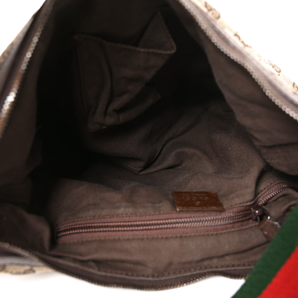 Gucci Monogram Web Medium Half Moon Hobo Dark Brown 5 of 10