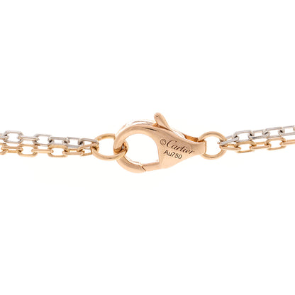 Cartier 18K White Pink Gold Diamond Three Ring LOVE Pendant Necklace 4 of 5