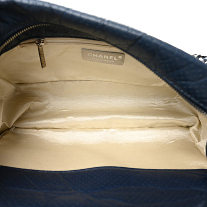 Chanel Calfskin Perforated 50's Satchel Marine Fonce 5 of 12