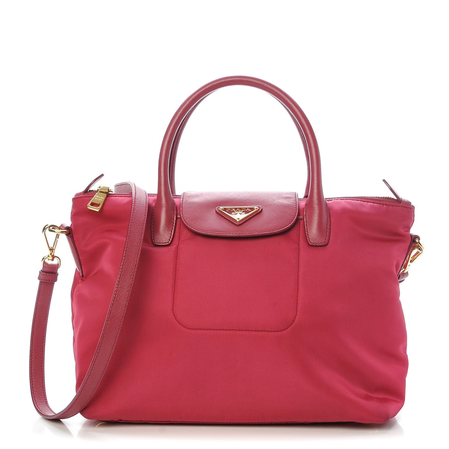 Saffiano Tessuto Nylon Tote Ibisco