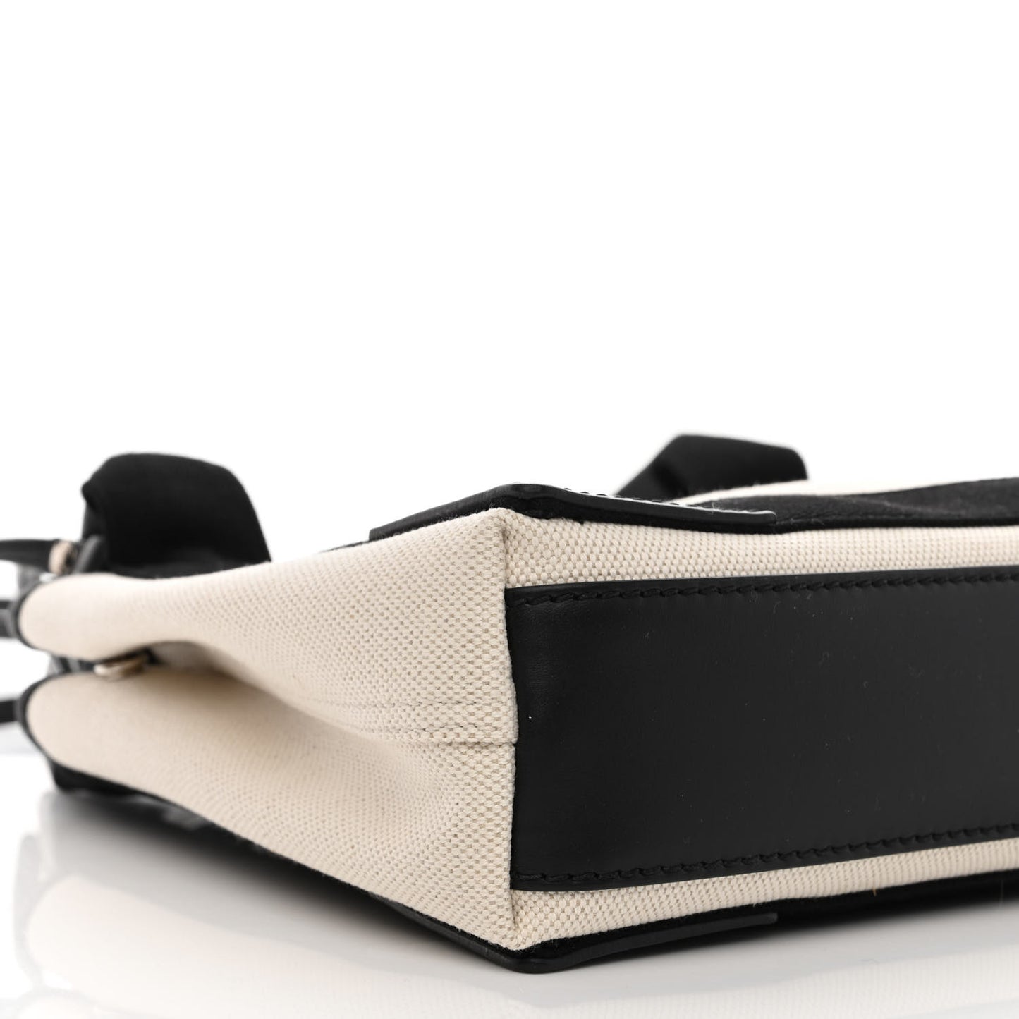 Cotton Canvas Calfskin Navy Cabas XS Natural Black