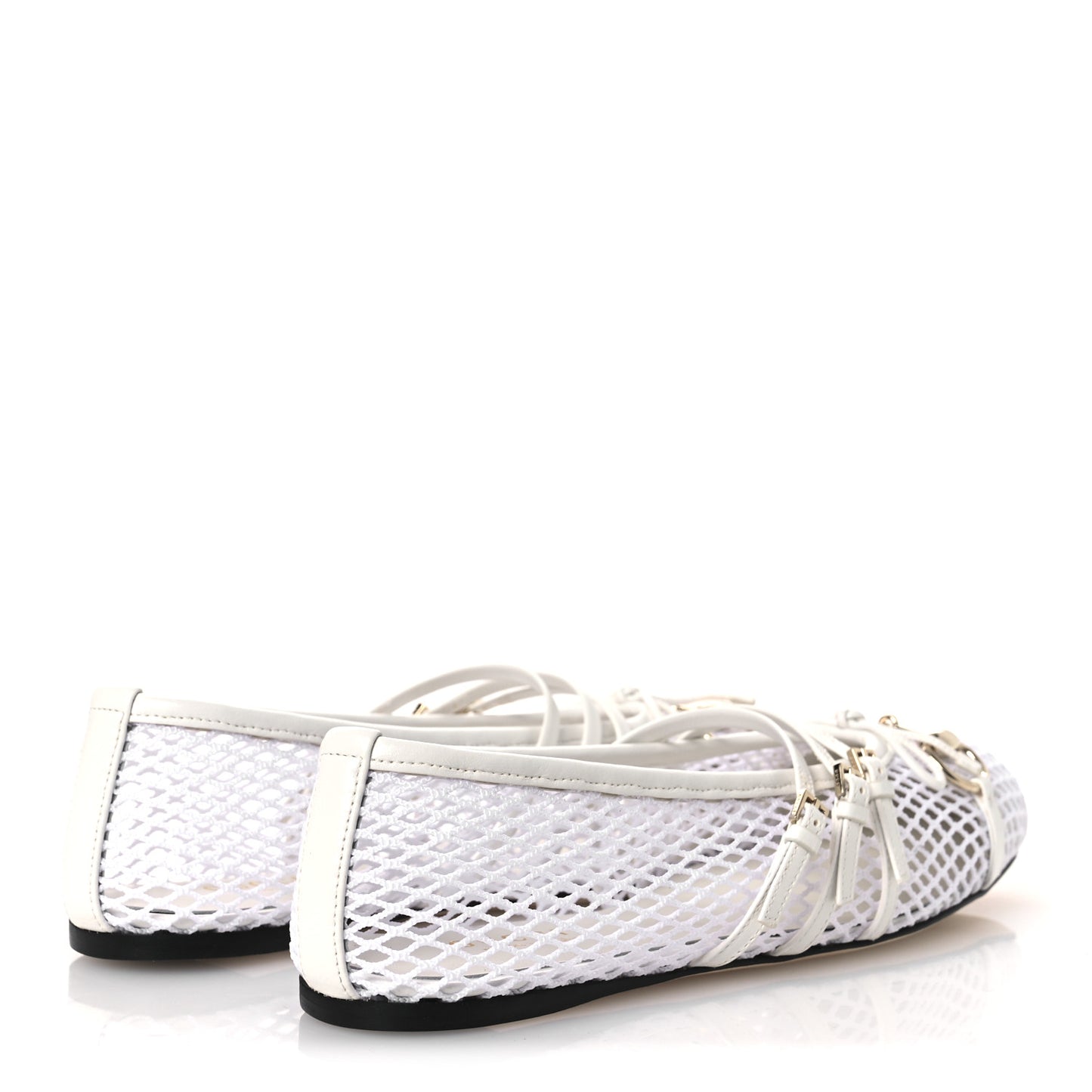 Video Net Nappa Horsebit Ballerina Flats 38.5 Great White