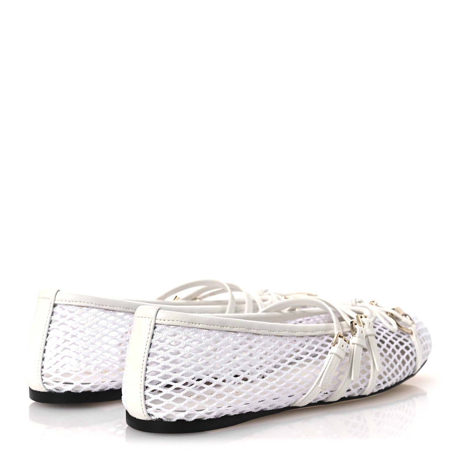 Gucci Video Net Nappa Horsebit Ballerina Flats 38.5 Great White 5 of 10