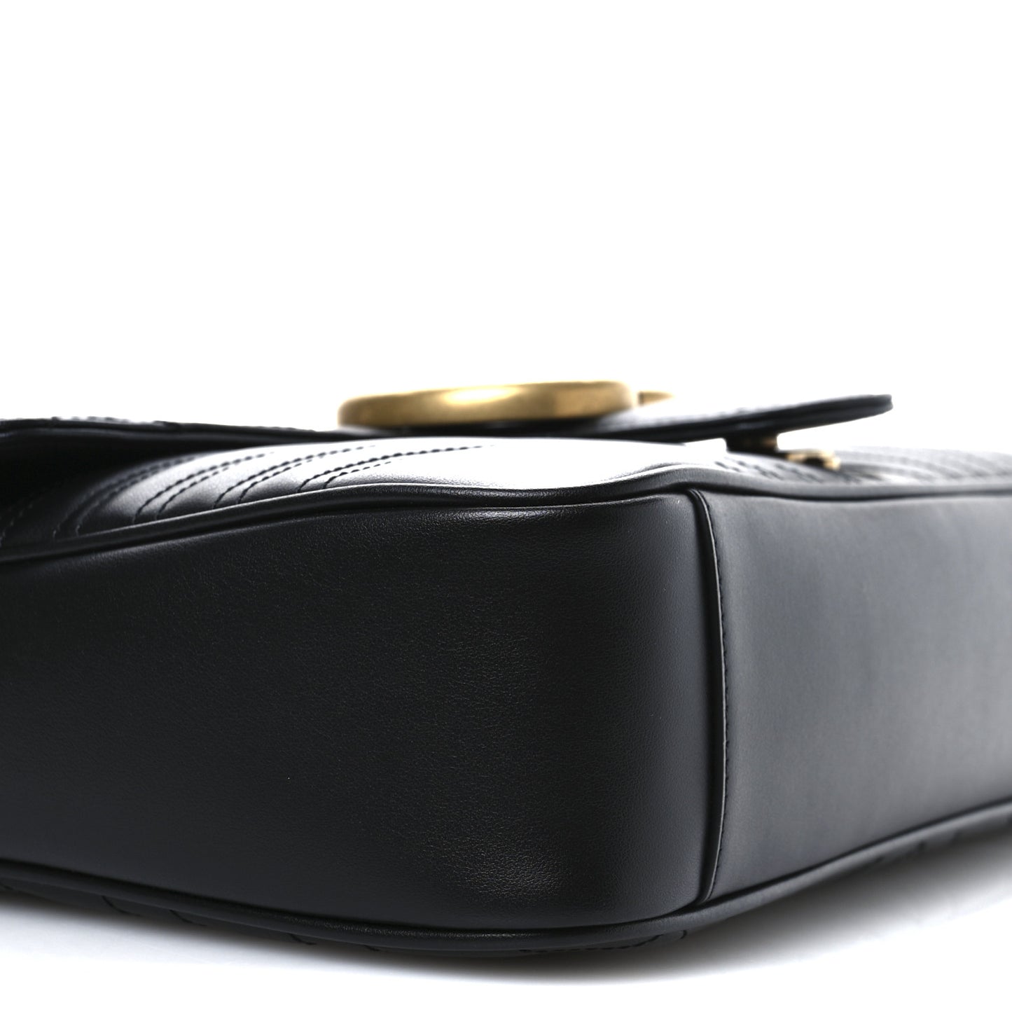 Calfskin Matelasse Medium GG Marmont Shoulder Bag Black