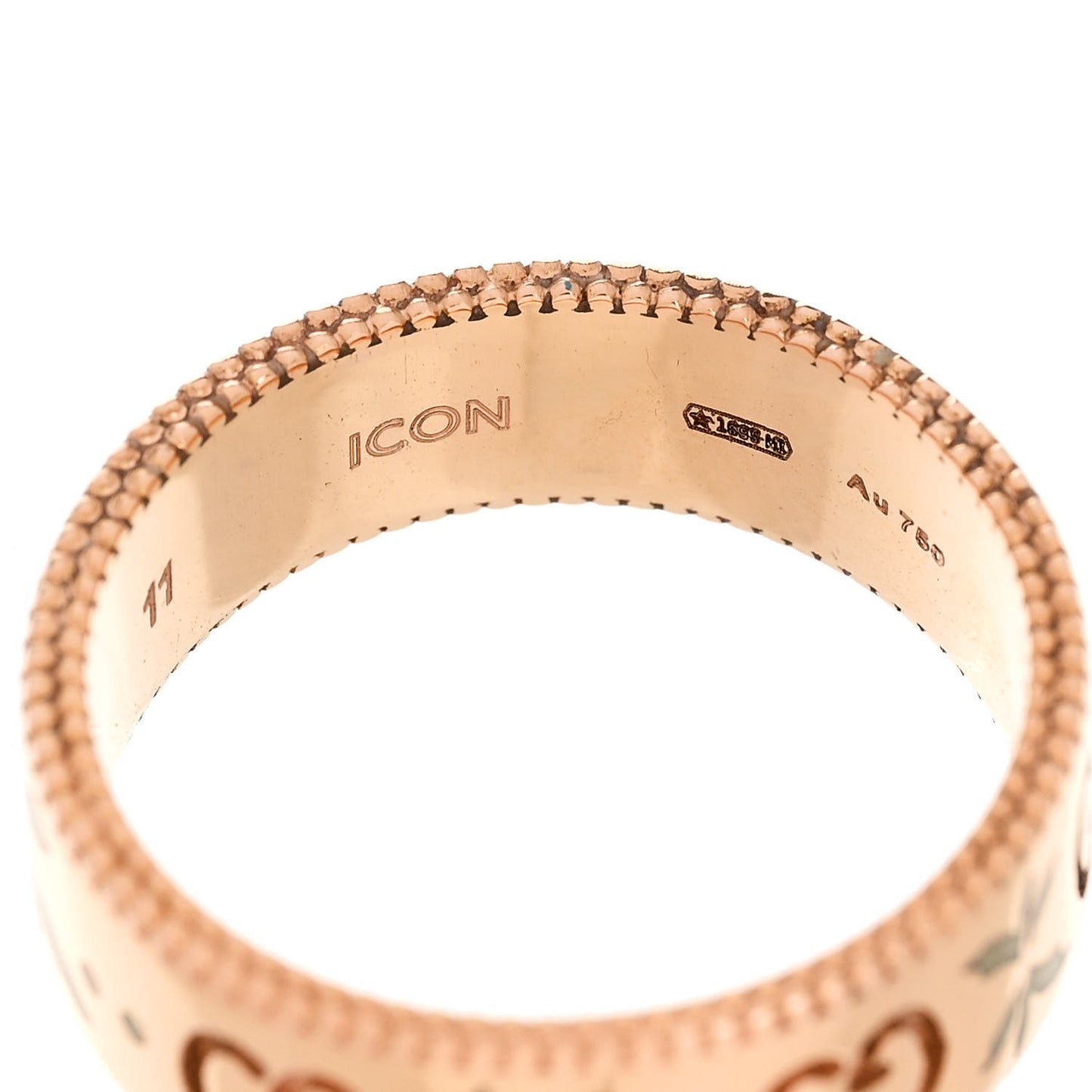 18K Rose Gold Enamel 6mm Icon Blooms Ring 50 5.5