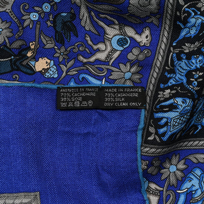 Hermes Cashmere Silk Chasse En Inde Shawl 140 6 of 6