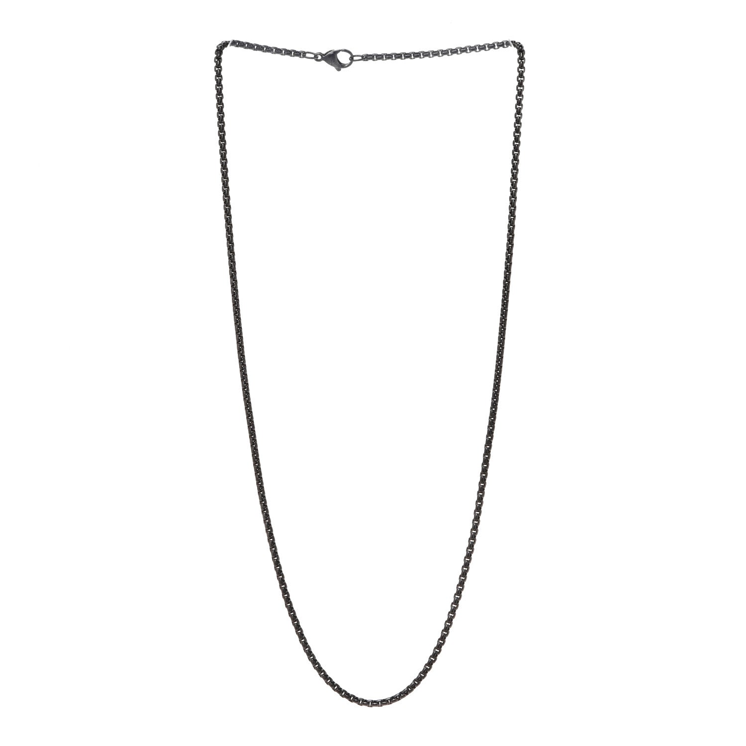 David Yurman Darkened Stainless Steel 2.7mm Box Chain Necklace 22" 3 of 6