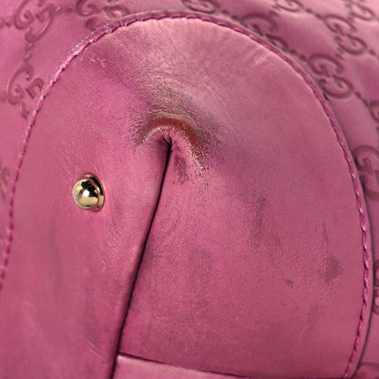 Gucci Metallic Soft Guccissima Large Heart Bit Charm Top Handle Tote Fresia Rose 12 of 26