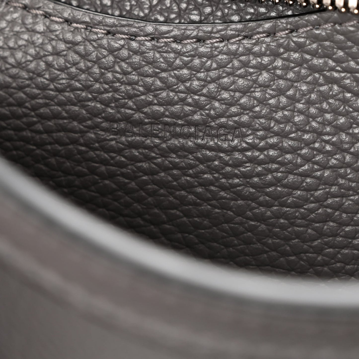 Grained Calfskin Neo Classic Silver Hardware Nano City Crossbody Dark Grey
