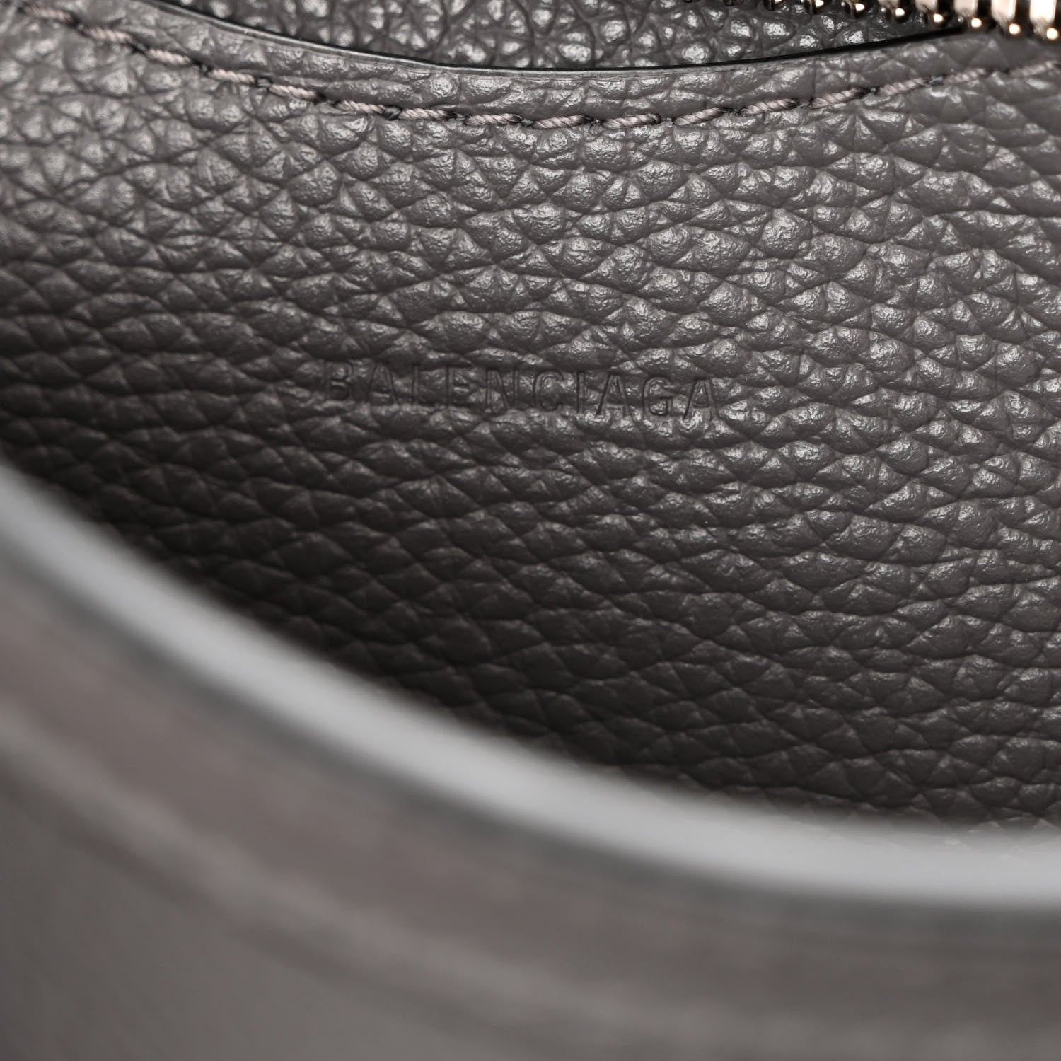 Balenciaga Grained Calfskin Neo Classic Silver Hardware Nano City Crossbody Dark Grey 6 of 9