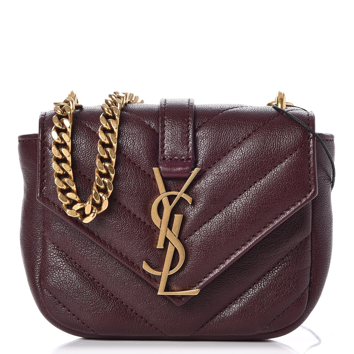 Saint Laurent Sheepskin Matelasse Monogram Mini College Bag Amaranto 8 of 14
