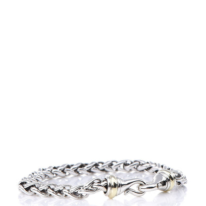 David Yurman Sterling Silver 14K Yellow Gold 6mm Wheat Chain Bracelet 1 of 4
