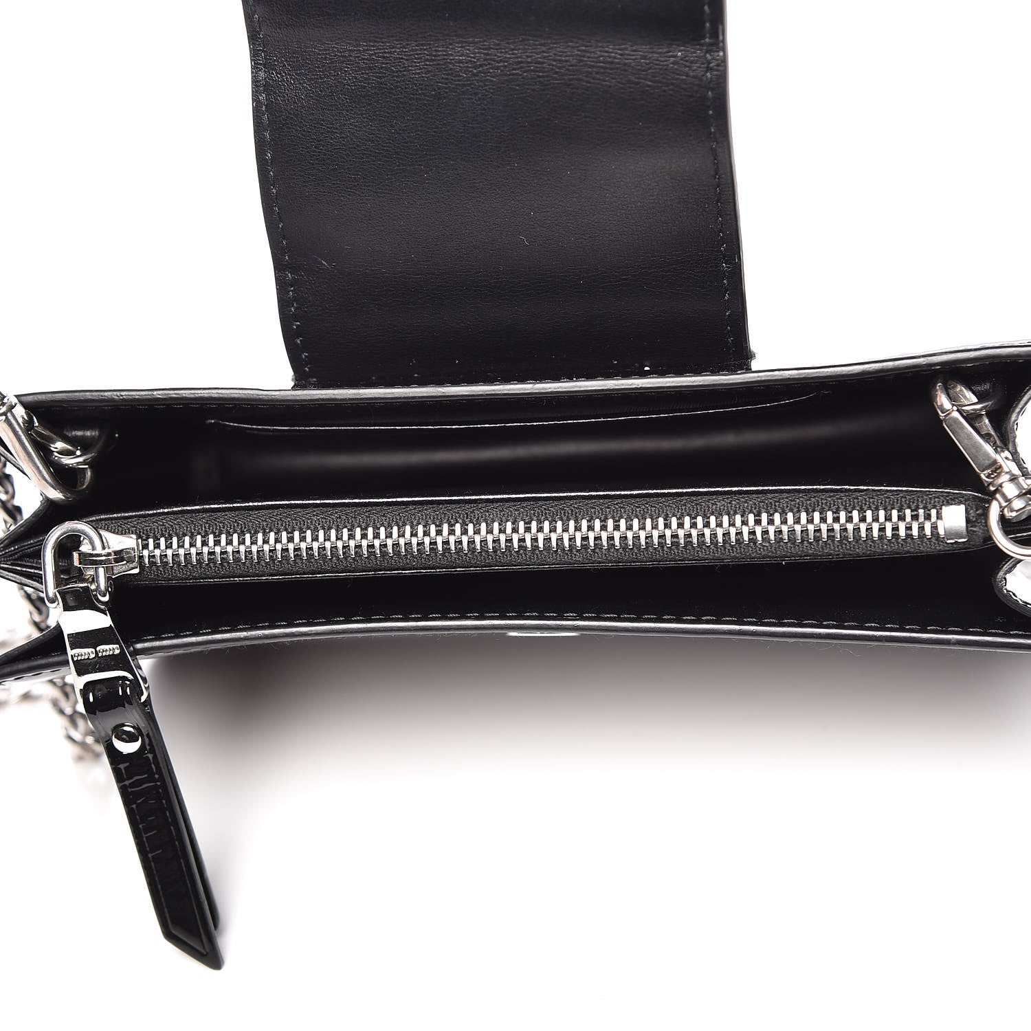Miu Miu Vernice Crystal Logo Mini Crossbody Black 5 of 10