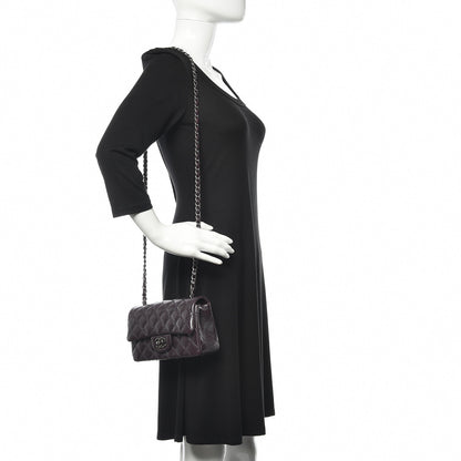 Chanel Washed Caviar Quilted Mini Rectangular Flap Dark Purple 2 of 12