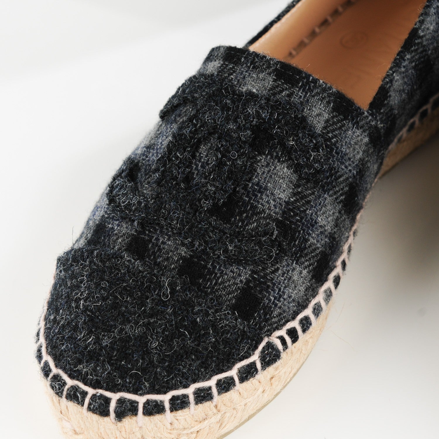Chanel Flannel CC Espadrilles 35 Grey Black 7 of 10