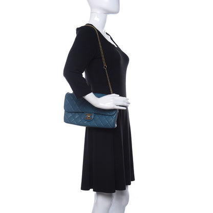 Chanel Calfskin Quilted Medium CC Crown Flap Blue 2 of 14