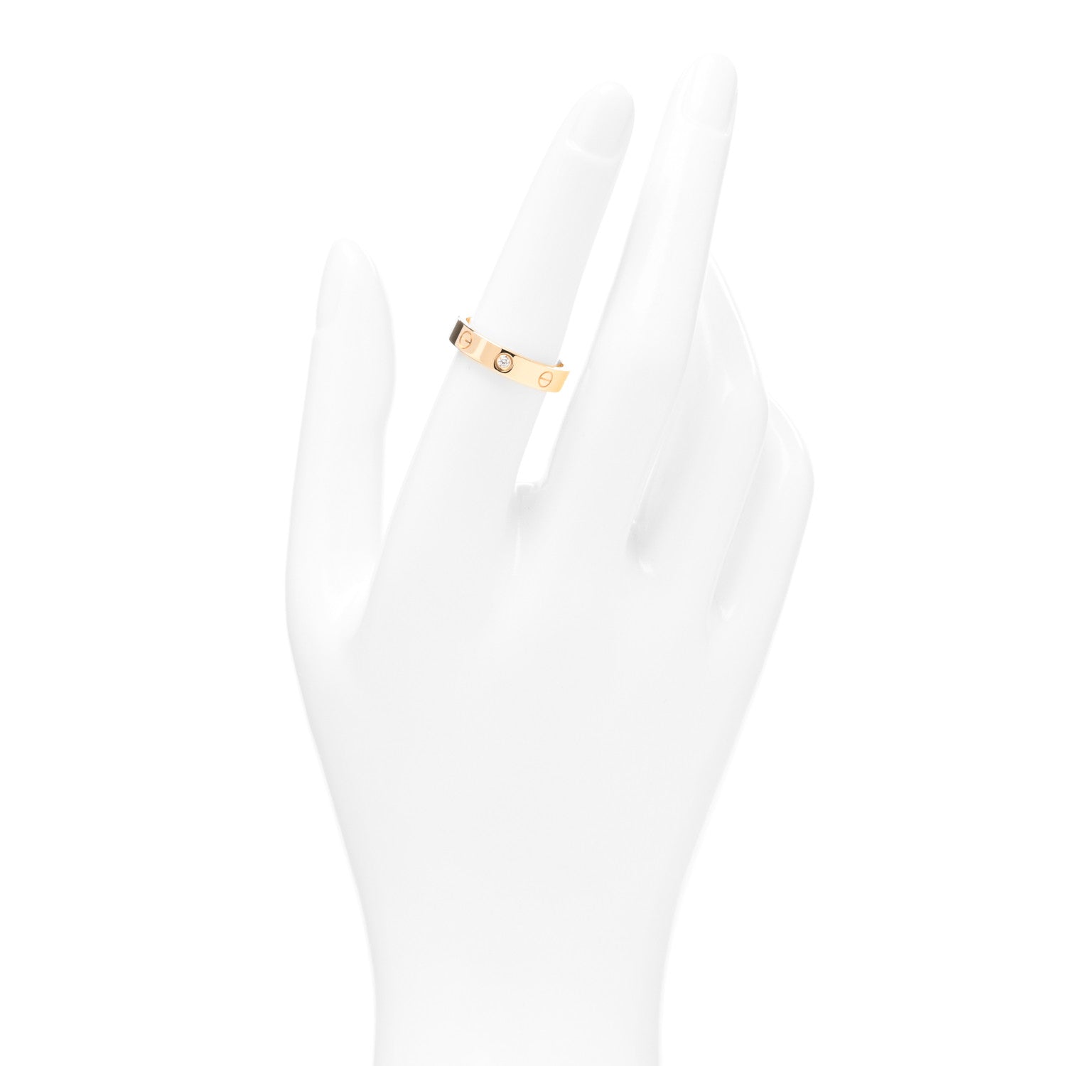 Cartier 18K Yellow Gold Diamond 4mm LOVE Wedding Band Ring 54 6.75 2 of 4