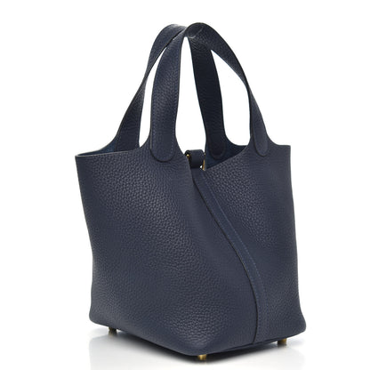 Hermes Taurillon Clemence Picotin Lock 18 PM Bleu Nuit 3 of 10