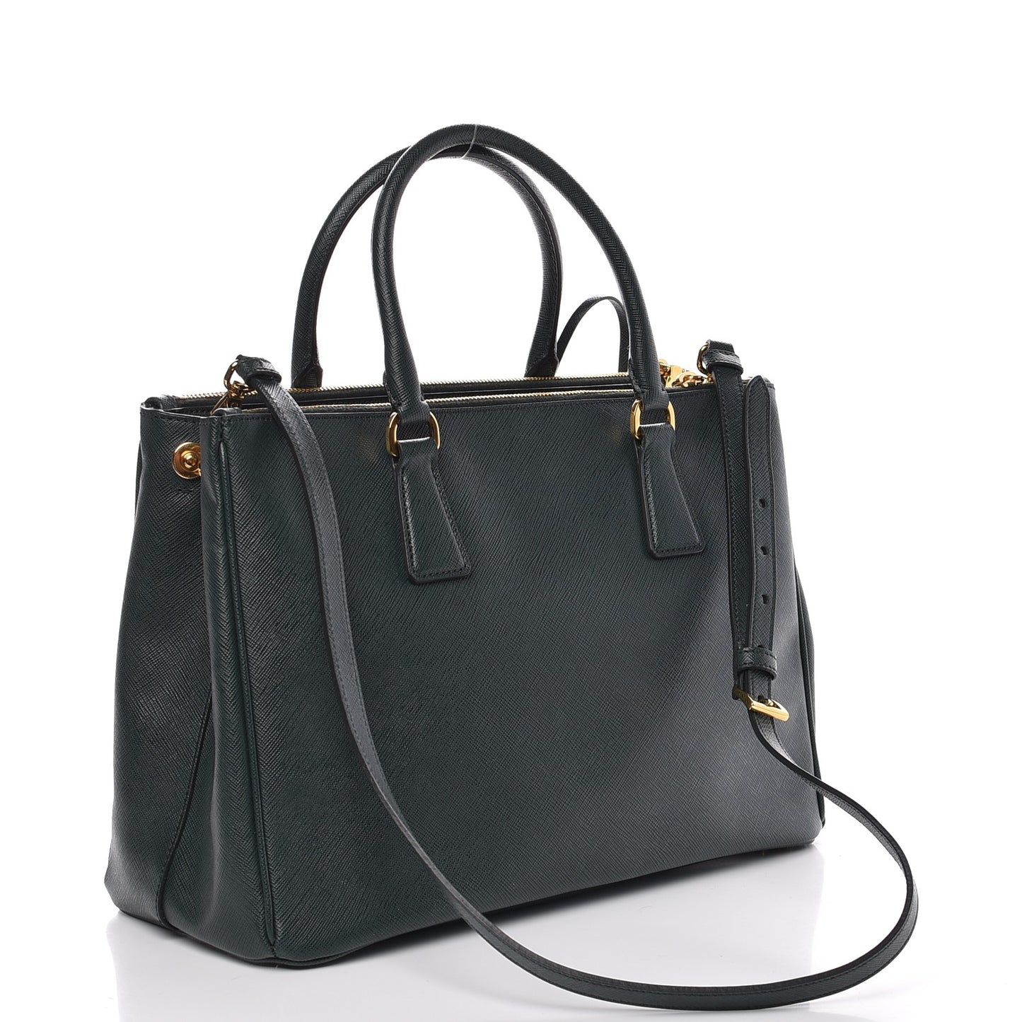Saffiano Medium Galleria Double Zip Tote Smeraldo