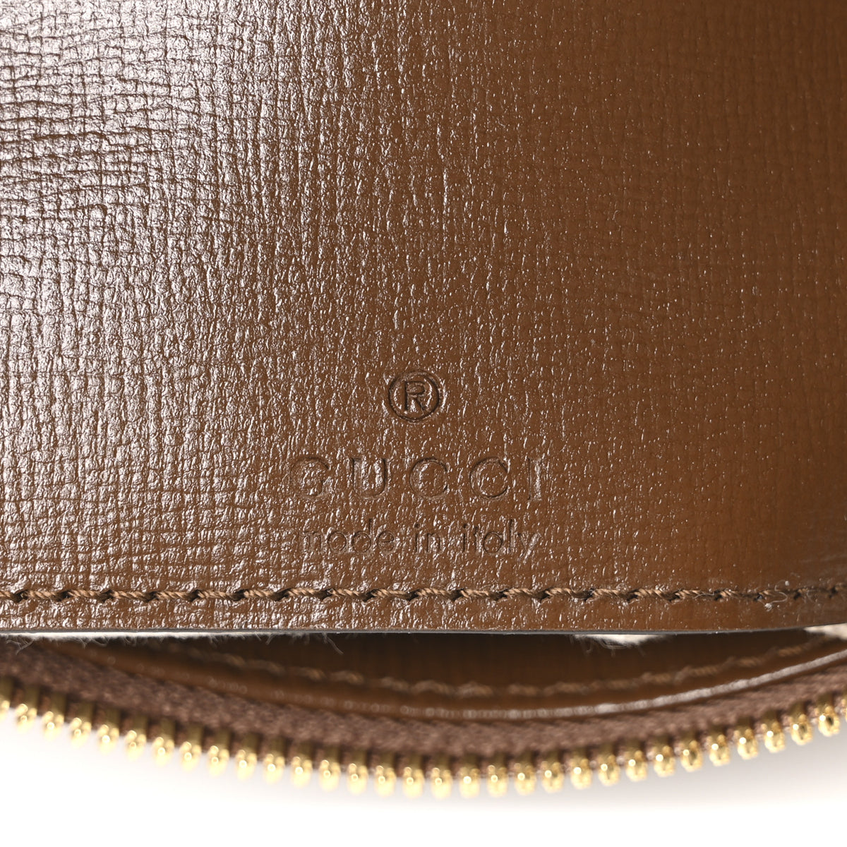 GG Supreme Monogram Azalea Calfskin Small Retro Interlocking G Wristlet Messenger Bag Beige Ebony Brown Sugar