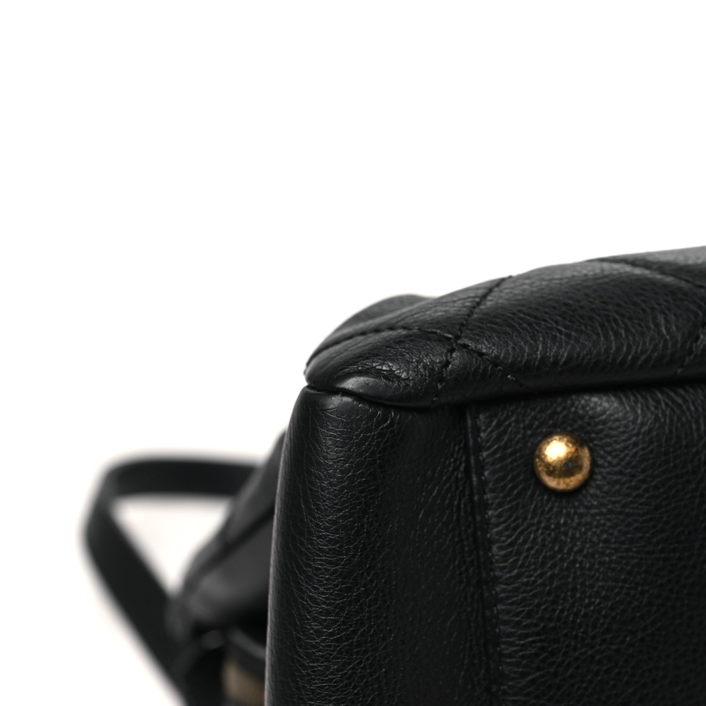 Calfskin Quilted Small CC Crown Tote Black