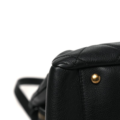 Chanel Calfskin Quilted Small CC Crown Tote Black 11 of 13