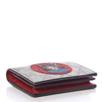 Gucci Soft GG Supreme Monogram Mystic Cat Card Case Wallet 4 of 7
