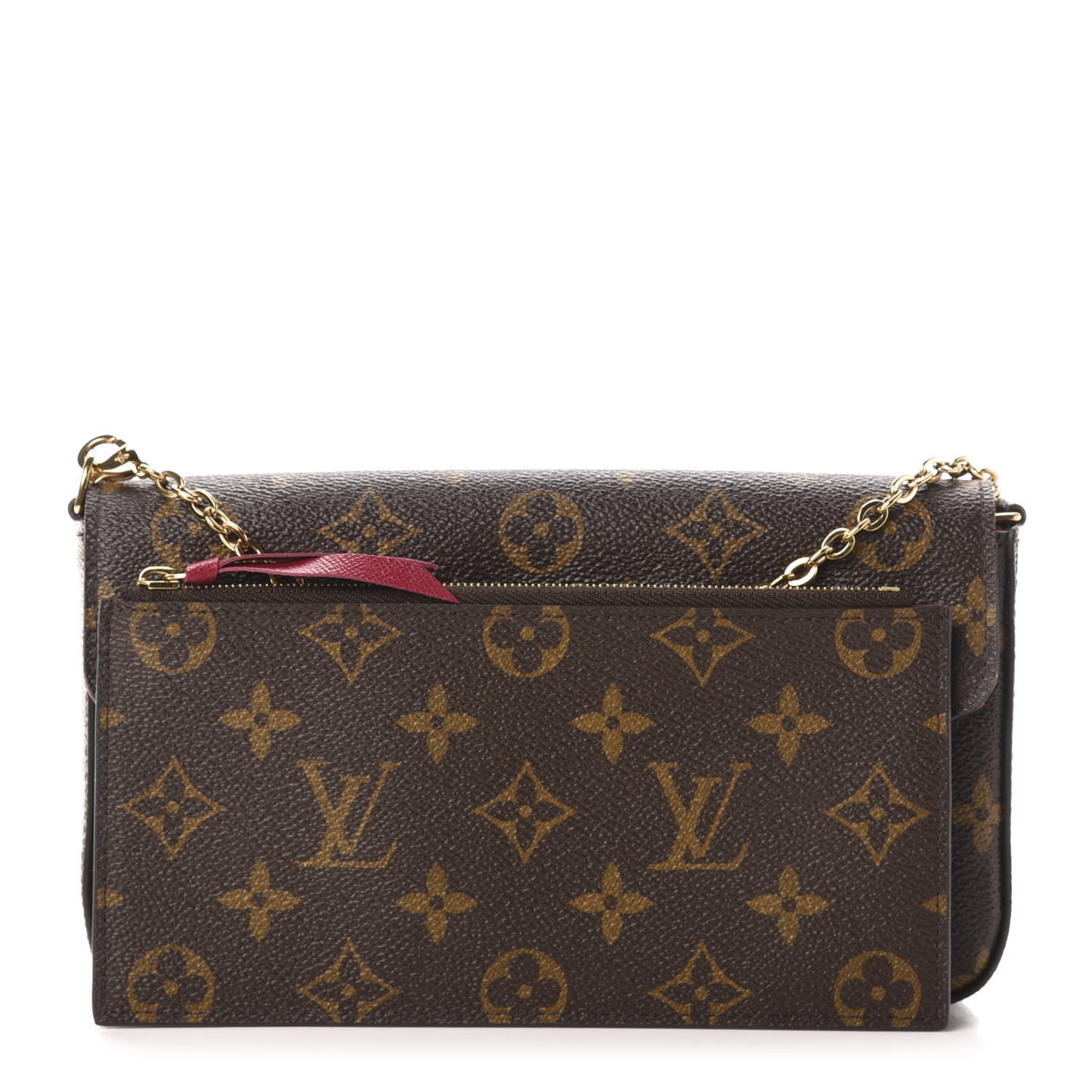 Monogram Pochette Felicie Chain Wallet Fuchsia