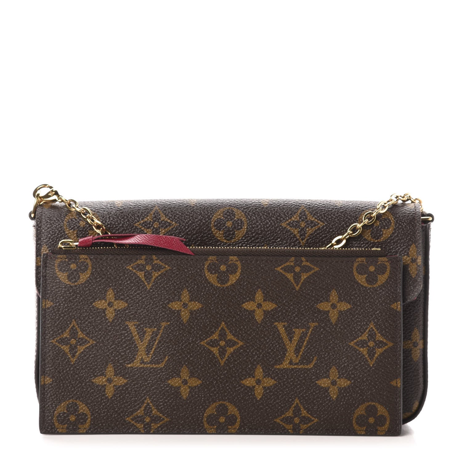 Louis Vuitton Monogram Pochette Felicie Chain Wallet Fuchsia 14 of 16