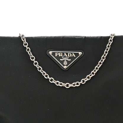 Prada Tessuto Nylon Soft Padded Medium Chain Clutch Bag Black 8 of 10
