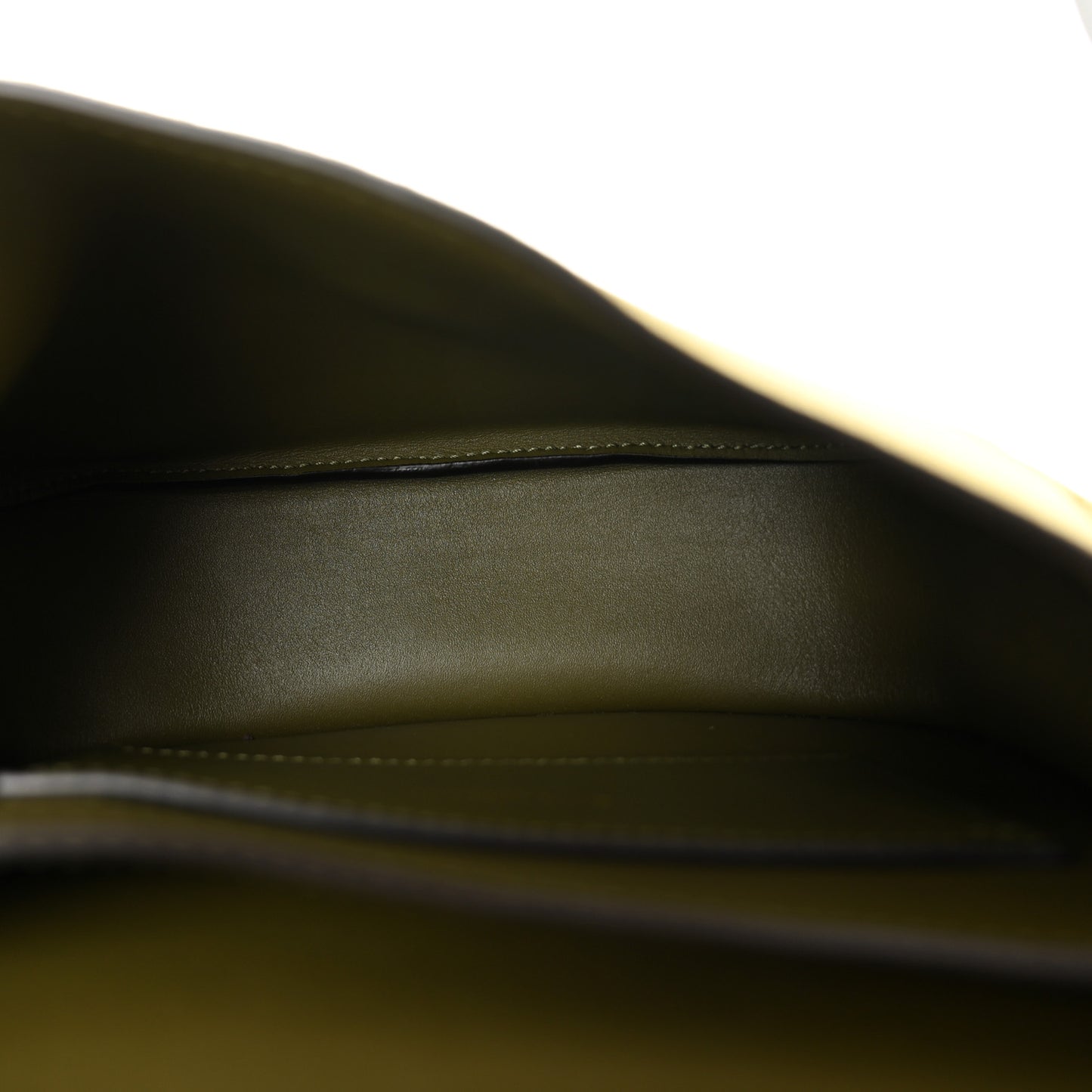 Suede Calfskin Monogram Small Kaia Satchel Olive Green