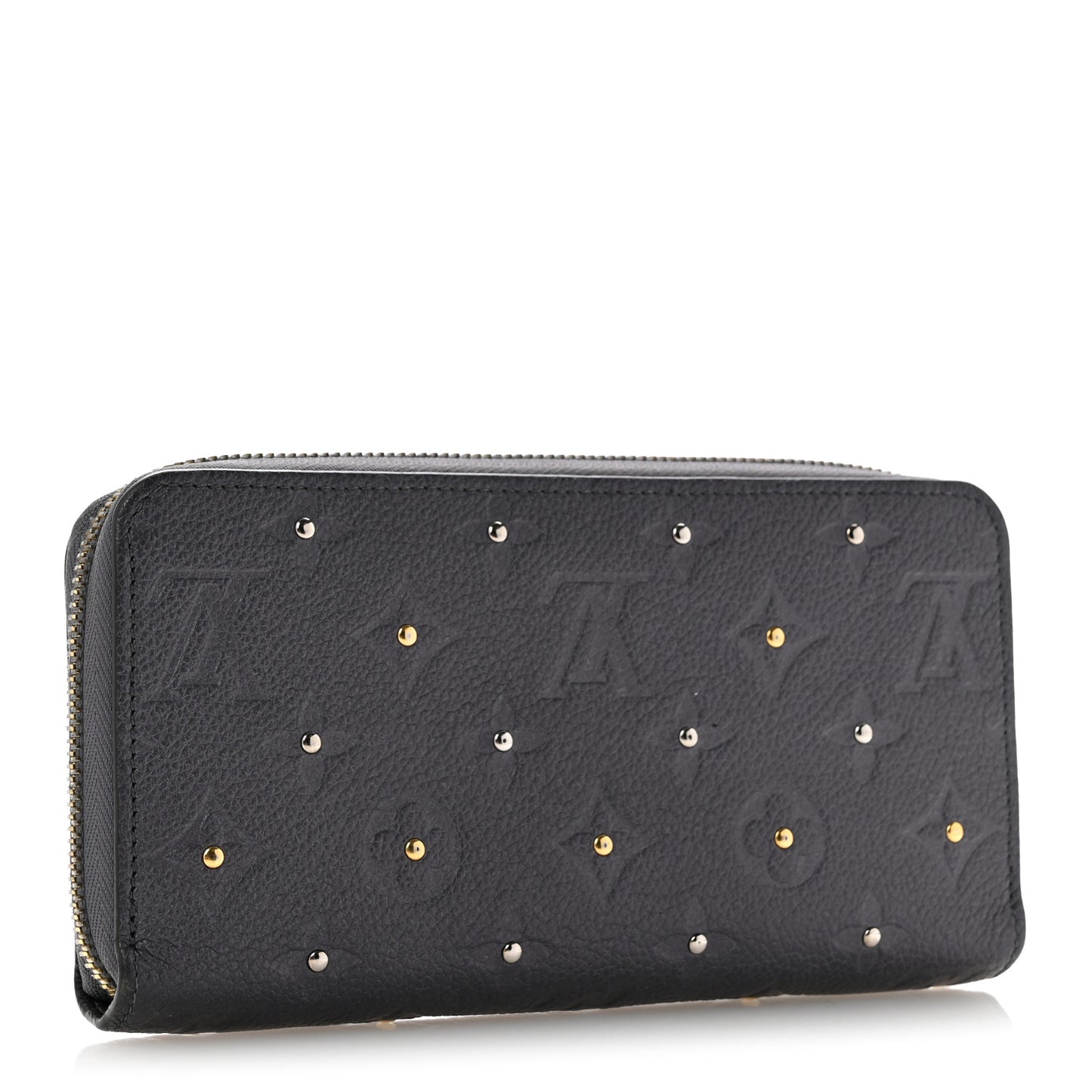 Studded Empreinte Zippy Wallet Gris Silver