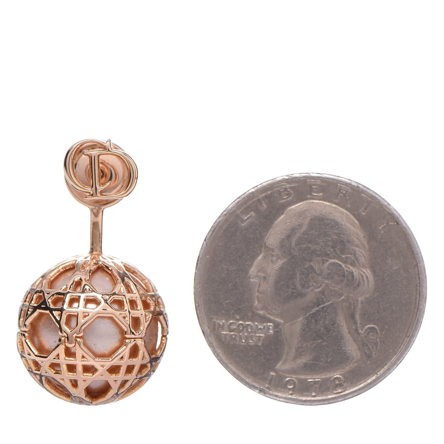 Pearl Secret Cannage Mise En Dior Tribales Earrings Rose Gold