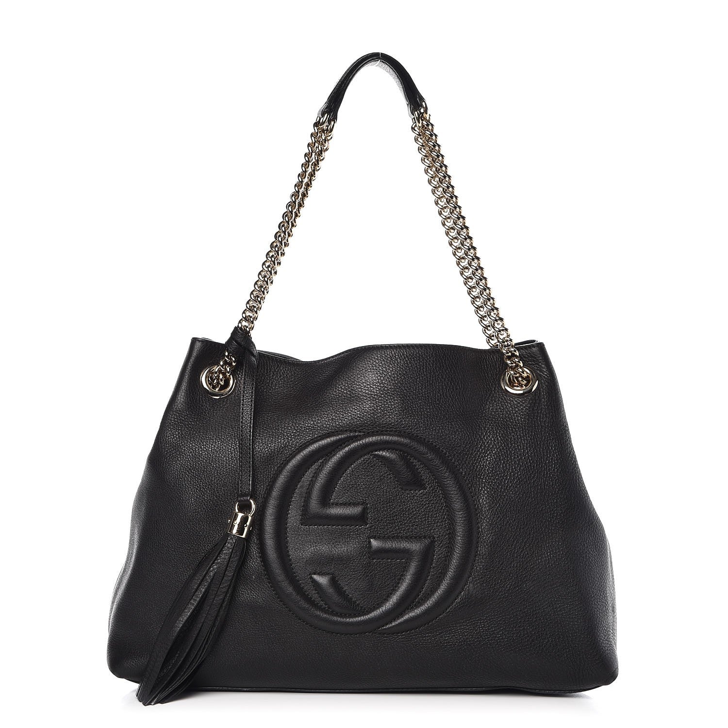 Gucci Pebbled Calfskin Medium Soho Chain Shoulder Bag Black 1 of 13