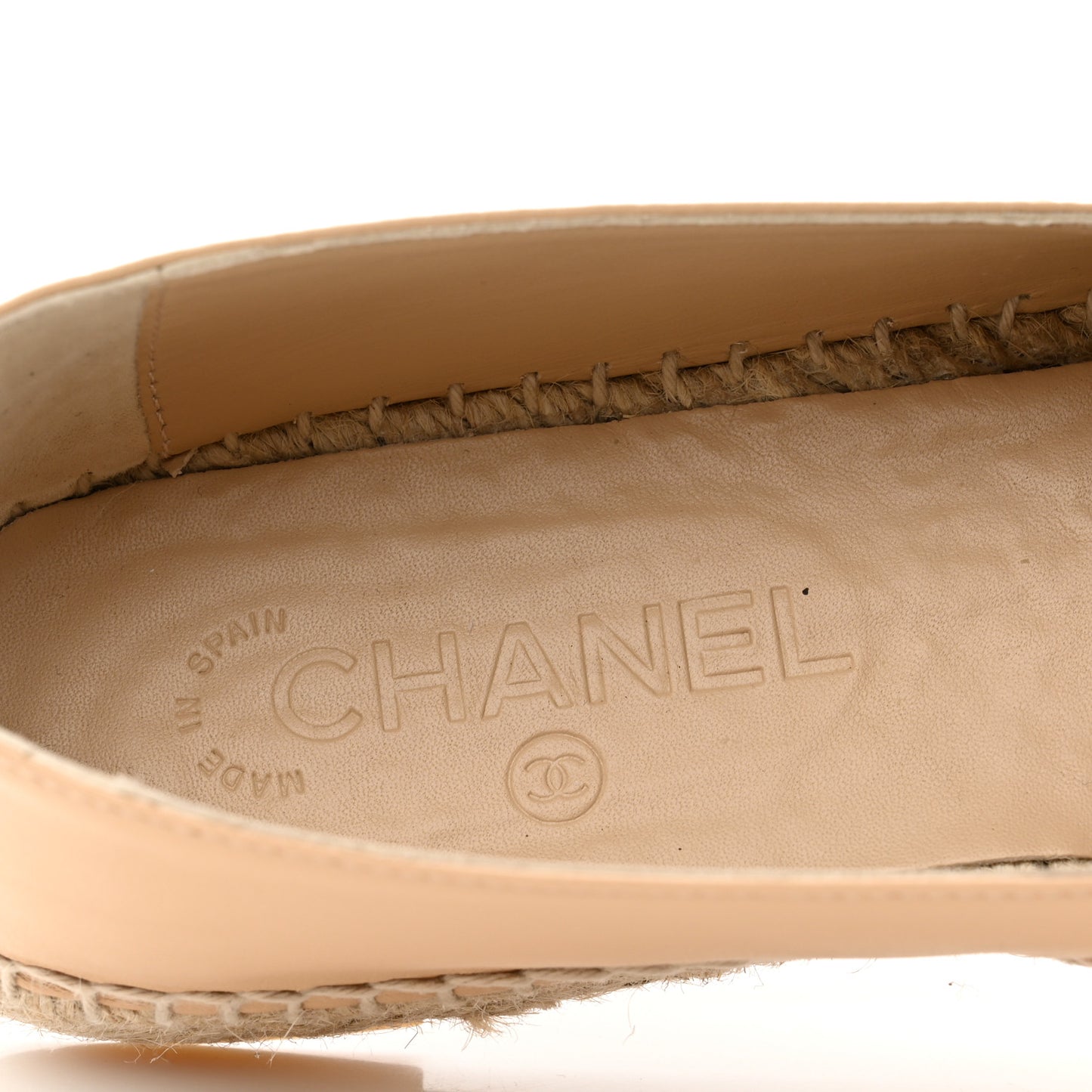 Lambskin CC Espadrilles 39 Beige Black