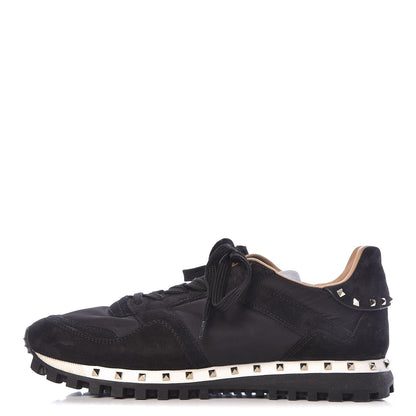 Valentino Garavani Suede Nylon Camouflage Womens Soul Rockstud Sneakers 39 Black 1 of 14