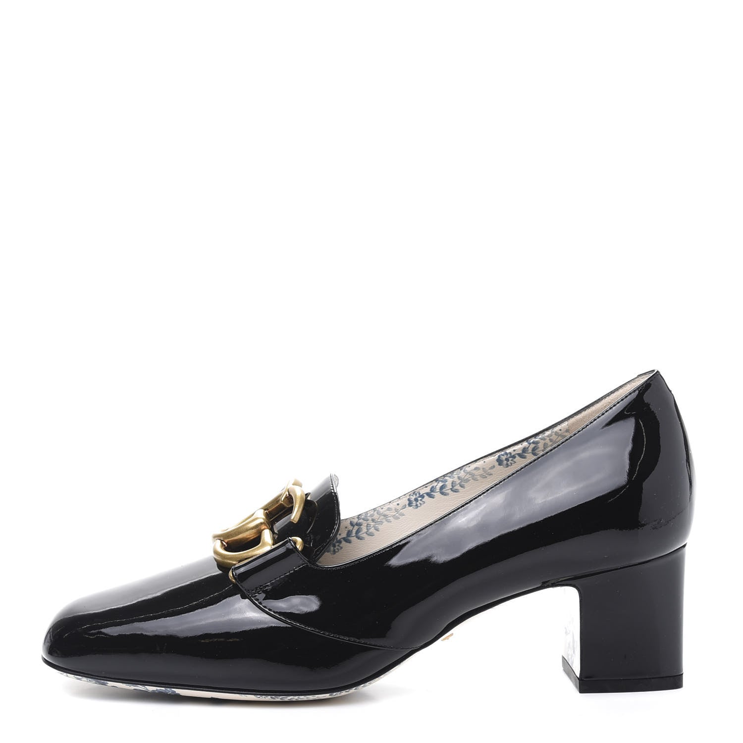 Gucci Vernice GG Victoire 55mm Loafer Pumps 38.5 Black 1 of 8