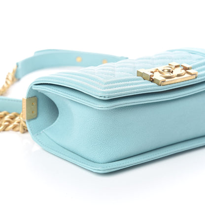 Chanel Caviar Quilted Small Boy Flap Light Blue 8 of 10