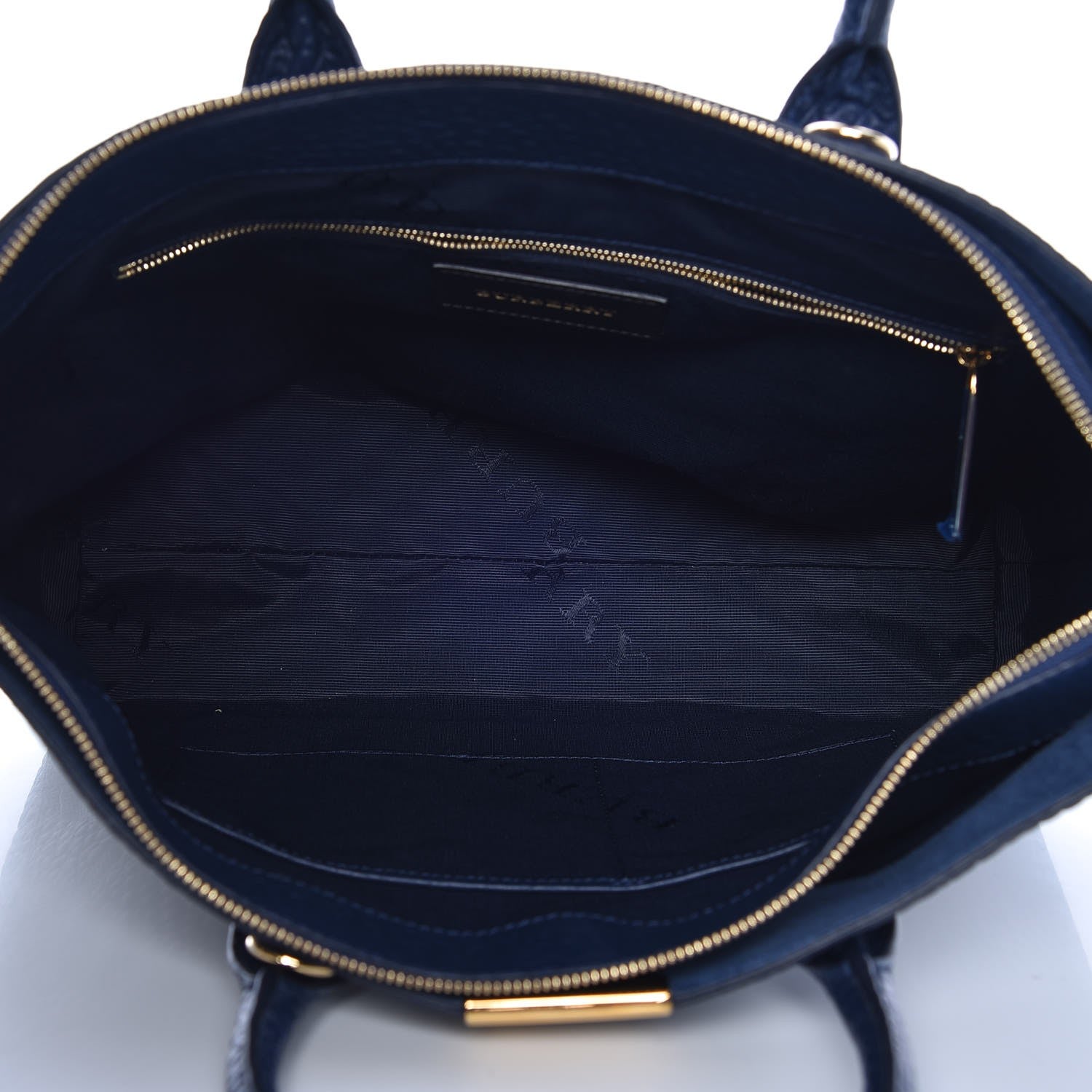 Burberry Heritage Grain Check Embossed Medium Dewsbury Tote Blue Carbon 5 of 8