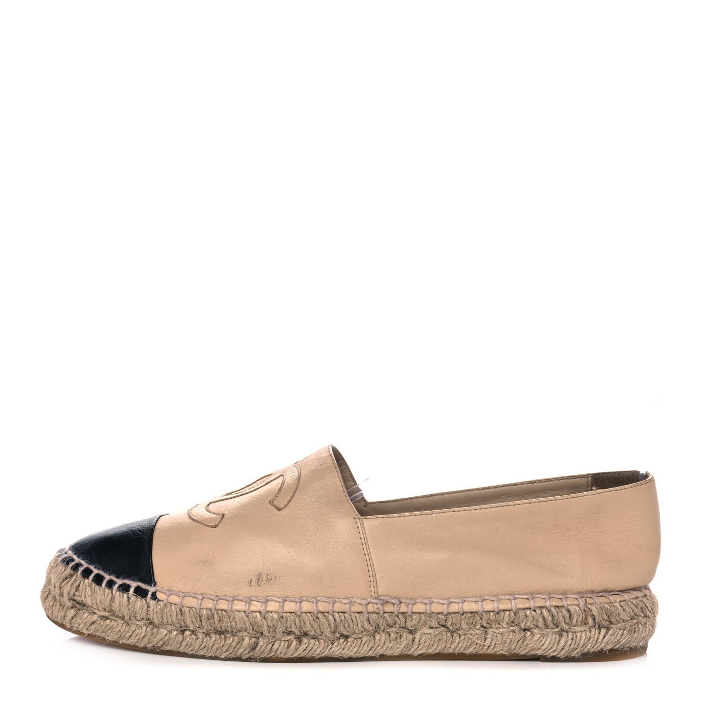 Lambskin CC Espadrilles 40 Beige Black