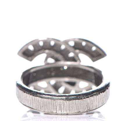Chanel Crystal CC Ring 6 Silver 3 of 4