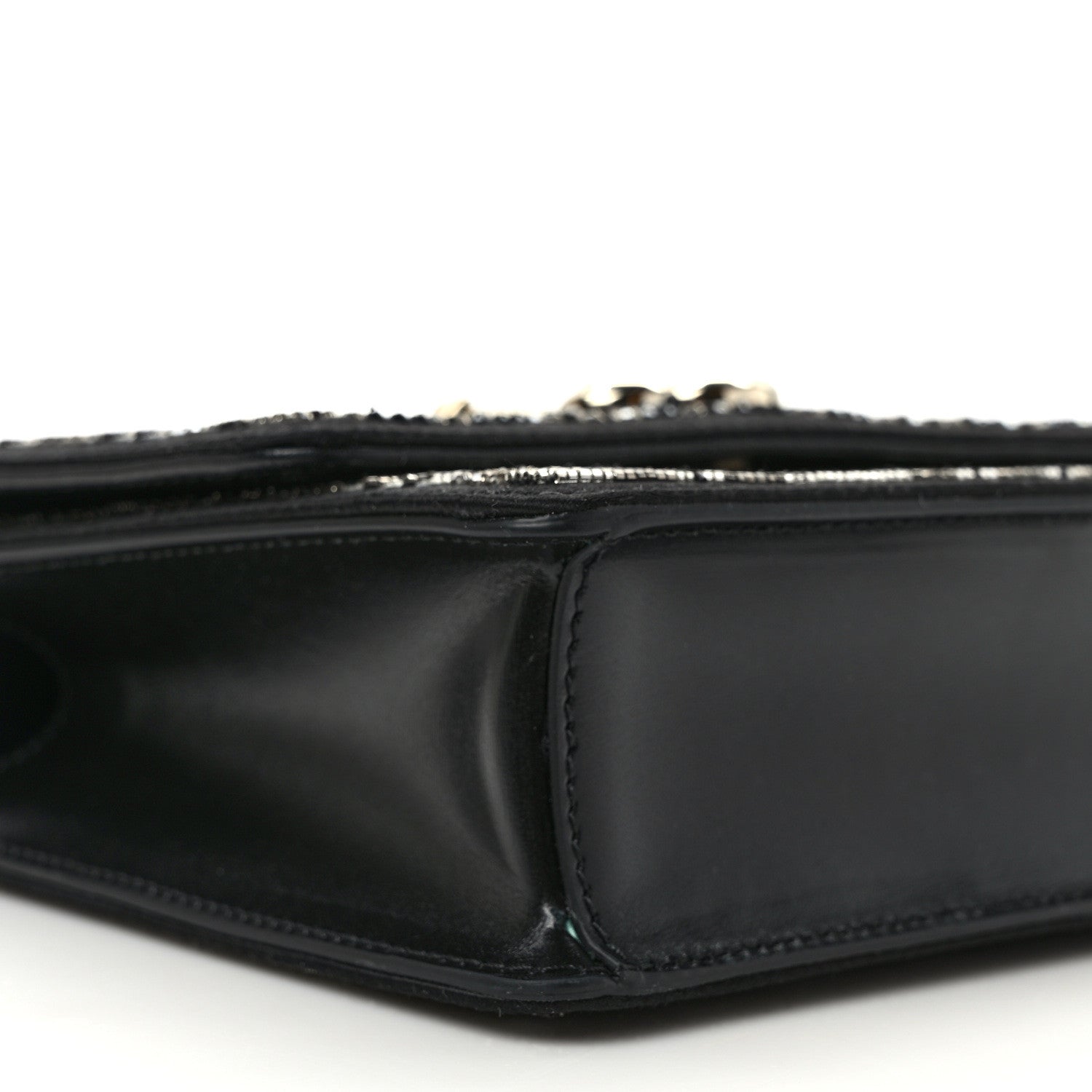 Jimmy Choo Satin Tartan Pearl Varenne XS Black Silver Light Gold 8 of 11