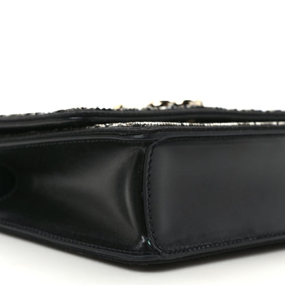 Jimmy Choo Satin Tartan Pearl Varenne XS Black Silver Light Gold 8 of 11