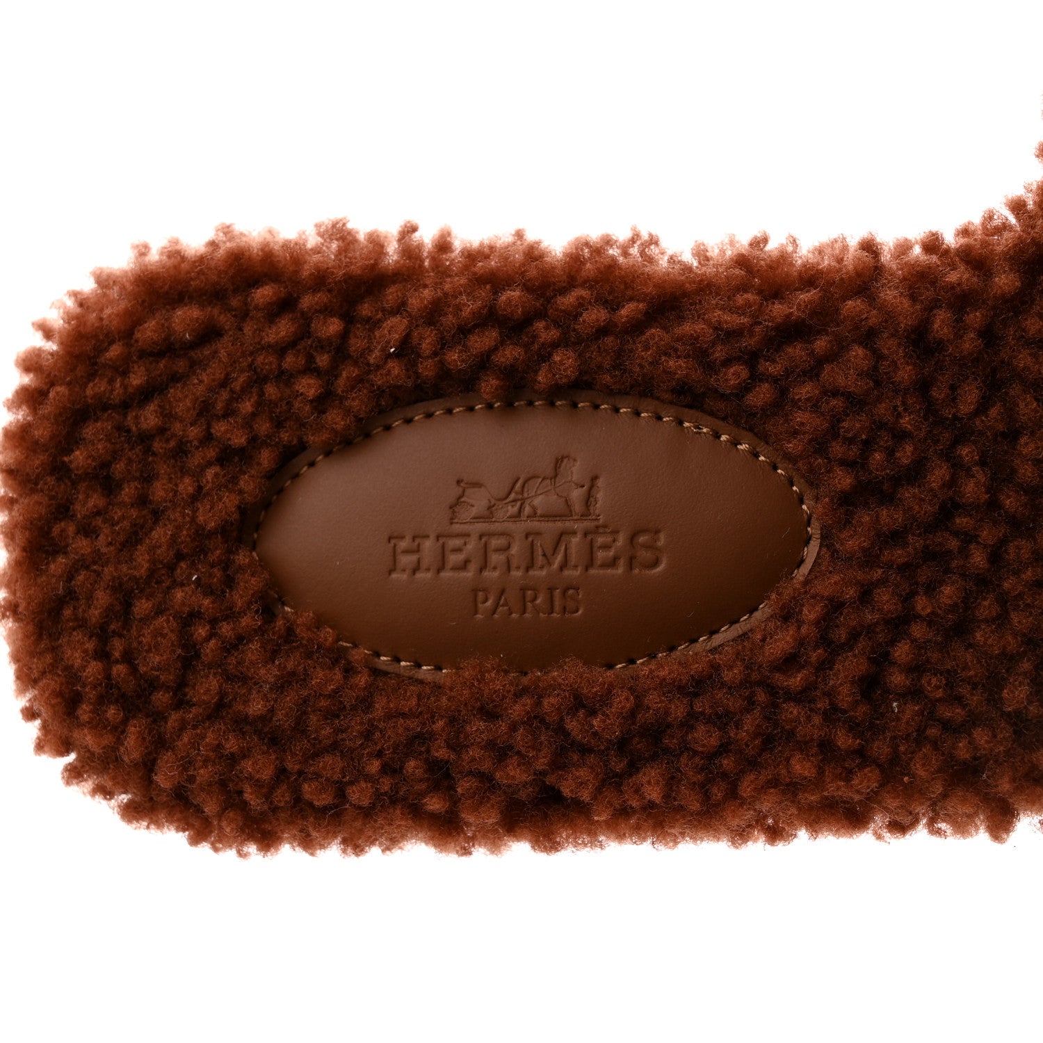 Hermes Woolskin Oran Sandals 37 Cognac 6 of 7