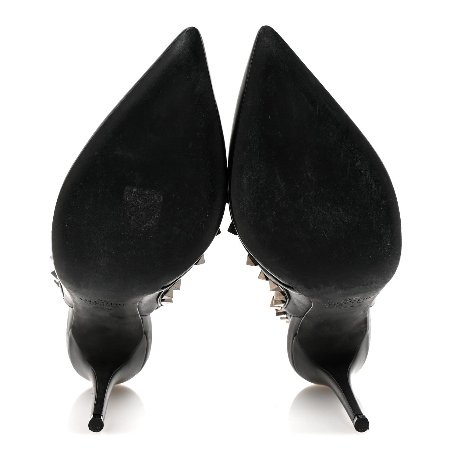Valentino Garavani Calfskin Nappa Rockstud Ankle Strap 100mm Pumps 39.5 Black 6 of 9